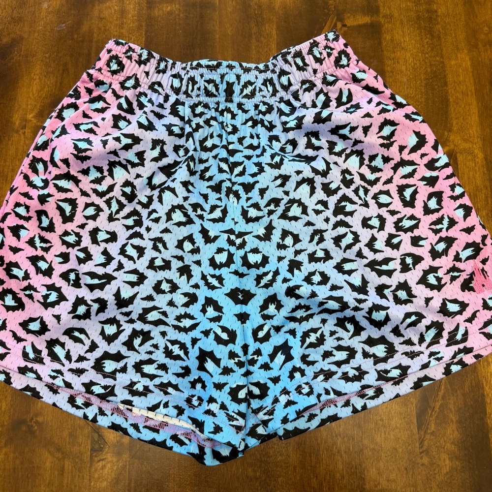 Castle Life Co Bat Print Mesh Shorts Small Sold Out Online Pink/Blue Disney